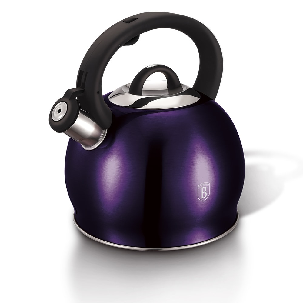 Deluxe Purple Stainless Steel Whistling Kettle Tea Pot Camping Outdoor 