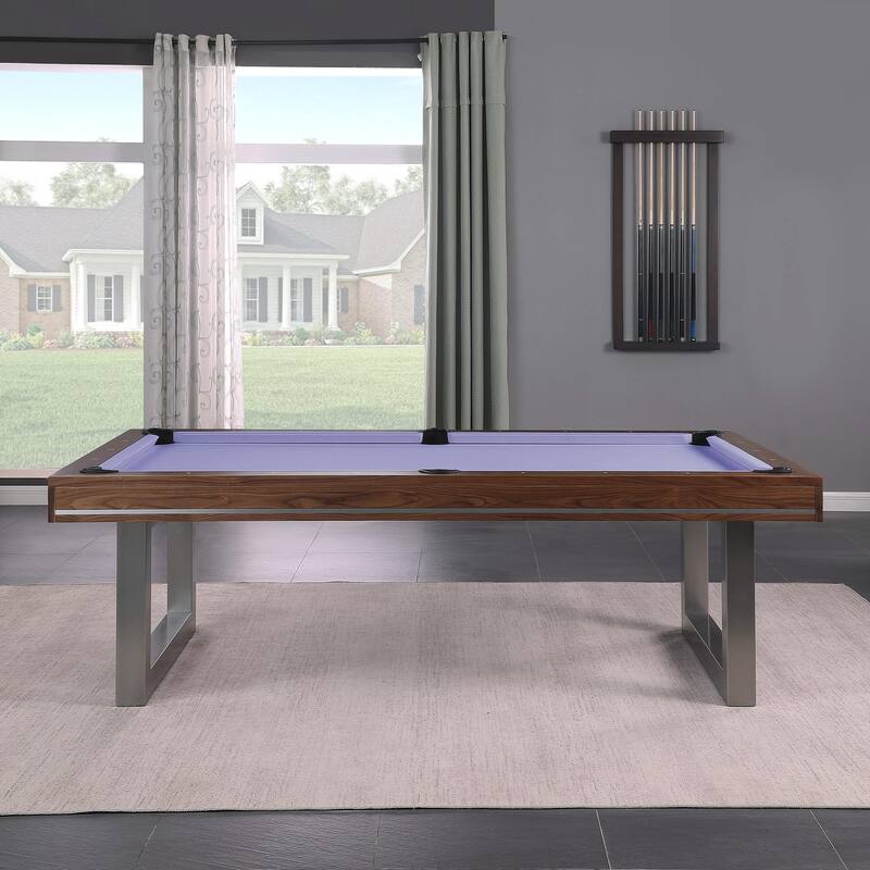 Walnut Harmony 7ft Billiard Slate Pool Table with Dining Top - Yellow/Grey