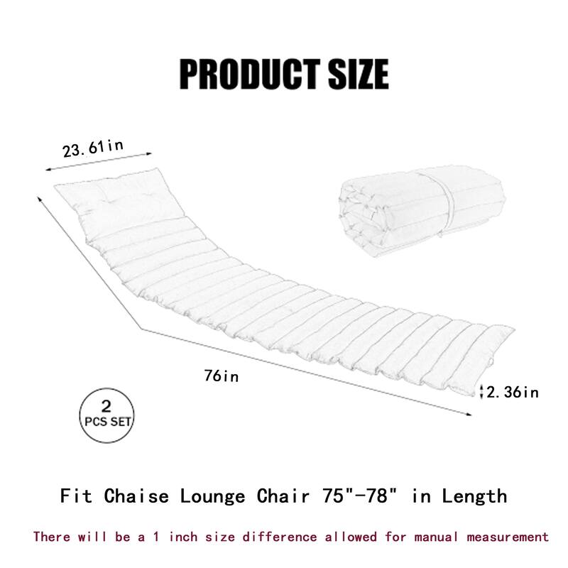 GDFStudio Arth Outdoor Chaise Lounge Cushion (Set of 2),ONLY CUSHIONS