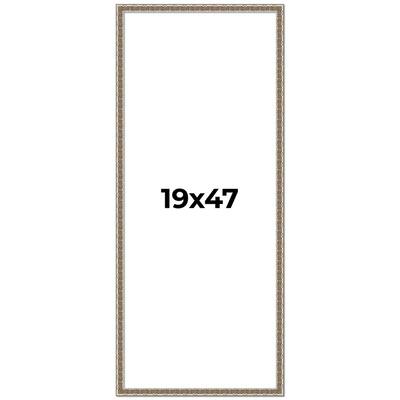 19x47 Frame Silver Versailles Ornate Solid Wood Picture Frame | 1 Inch