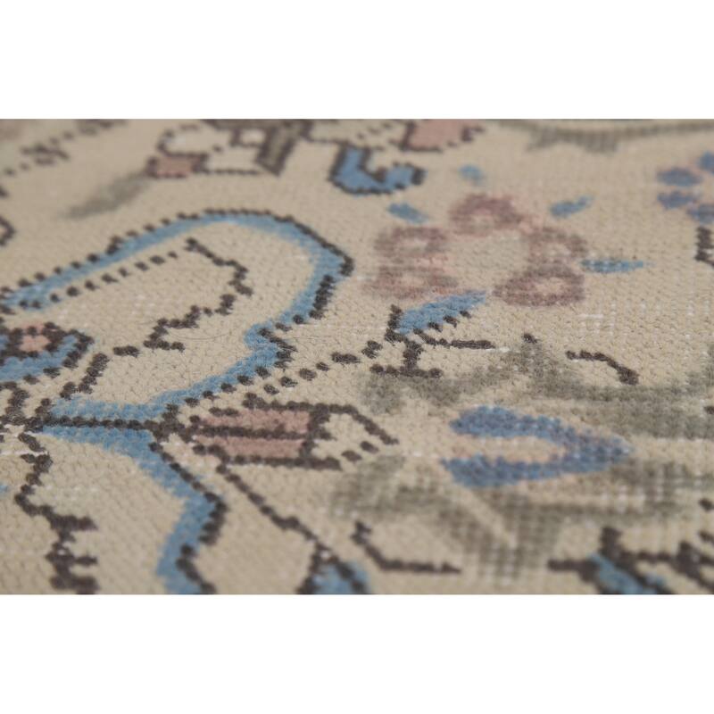 Traditional Tabriz Persian Vintage Rug Hand-Knotted Wool Carpet - 6'8" x 9'7"