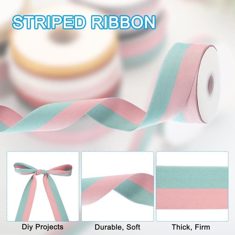 9.8 Yards Christmas Striped Ribbon, Ribbon Candy Roll