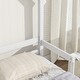 preview thumbnail 6 of 6, Fun Floor Bed, Wooden Twin House Mattresses Bed with Fences, White