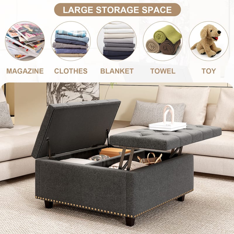 Storage Square Chair with Storage