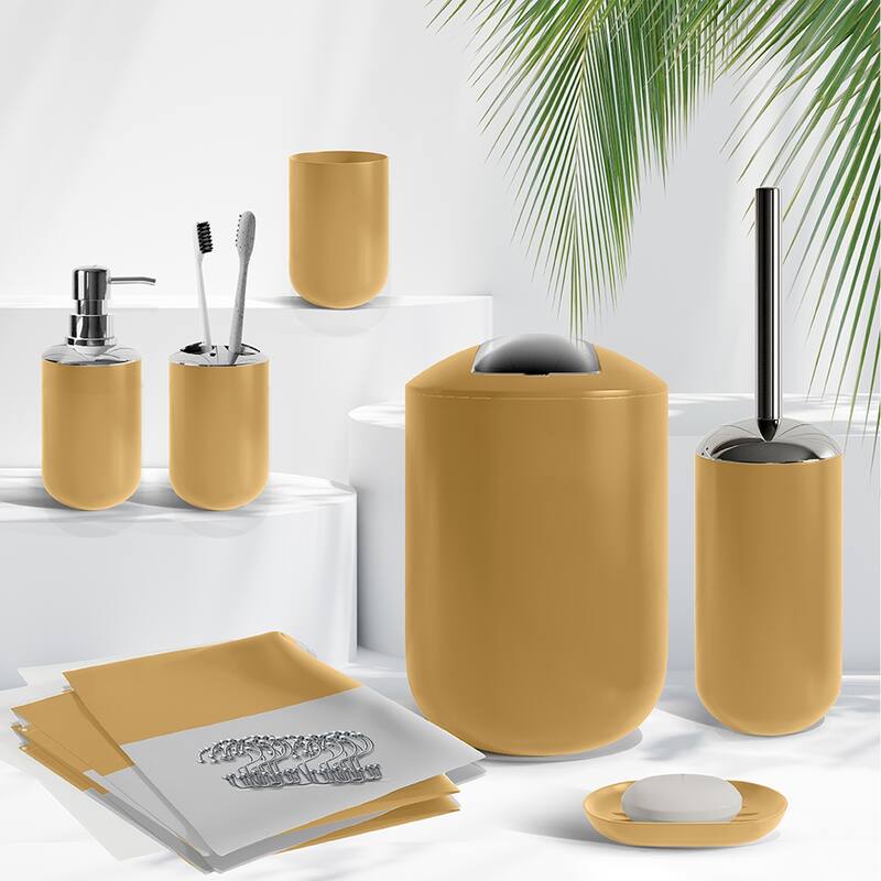 Clara Clark 20 Piece Complete Bathroom Accessories Kit with Shower Curtain Set