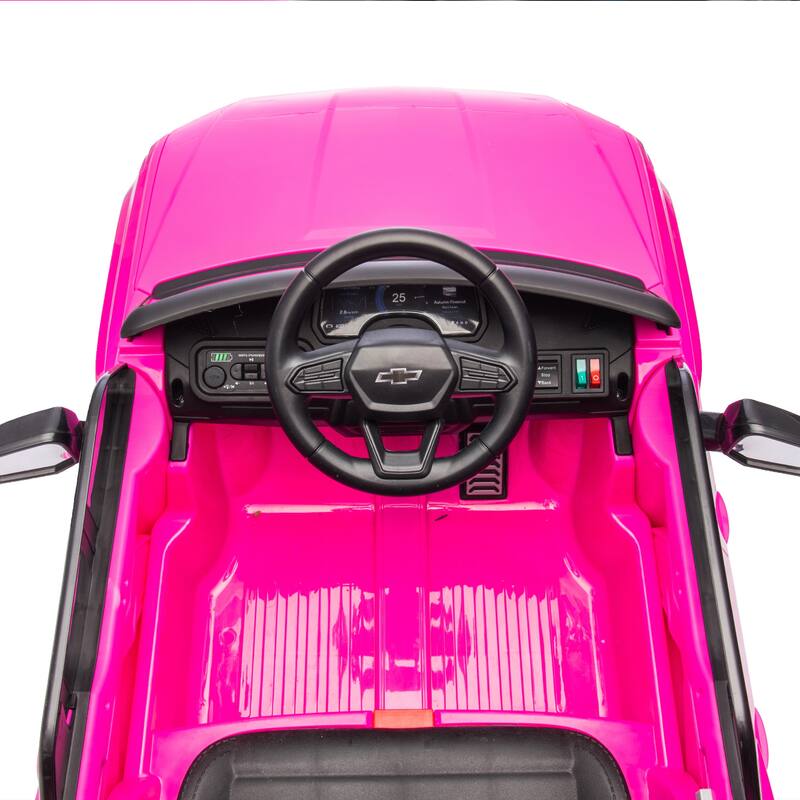 24V Licensed Chevrolet Silverado EV Ride-On Car for Kids with Slow Start, LED Lights, Bluetooth, USB, MP3, and Remote Control