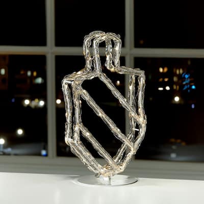 LED Lighted Twinkling Dreidel Hanukkah Decoration - 10"