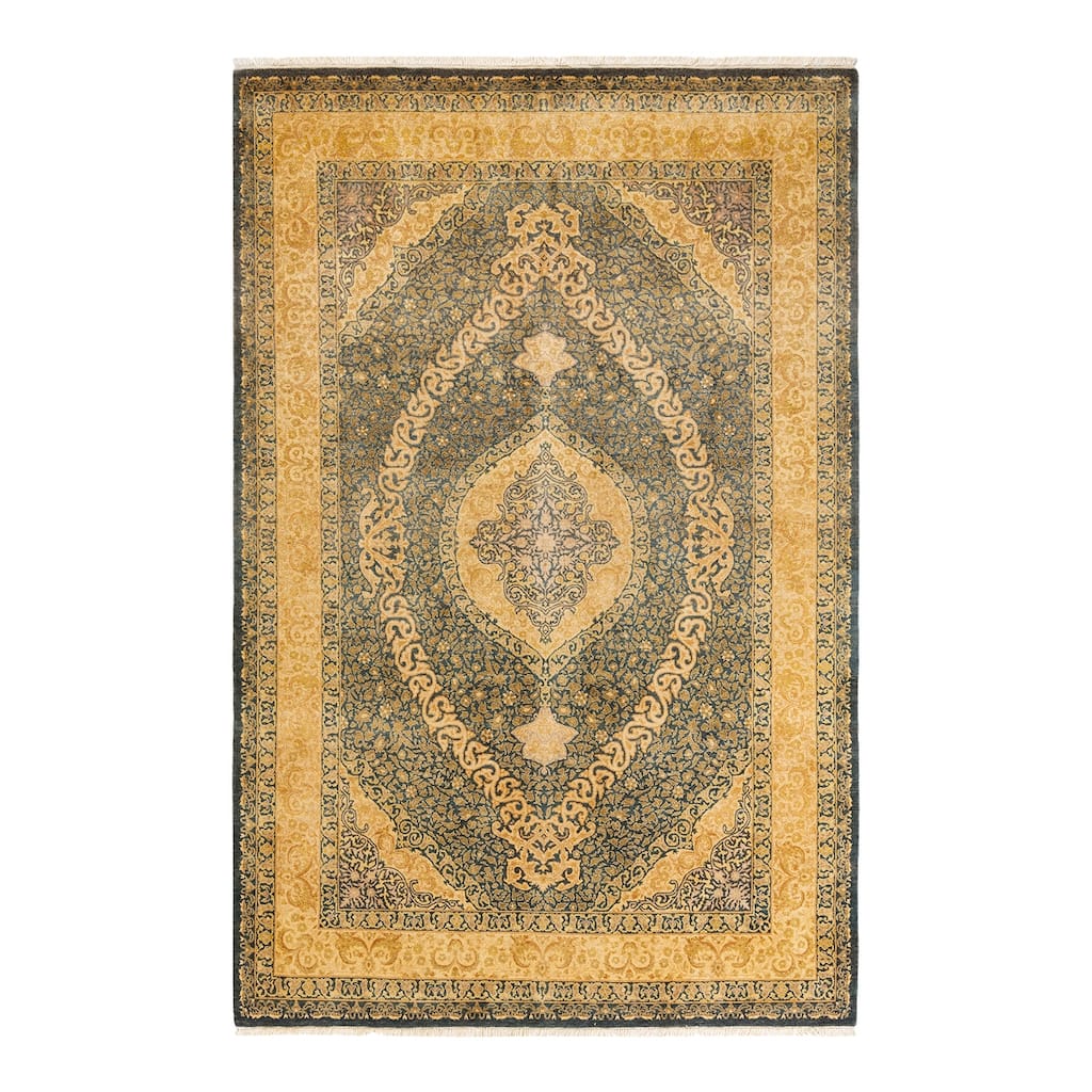 Overton Handknotted Wool Traditional Oriental Brown Area Rug - 6' x 9'