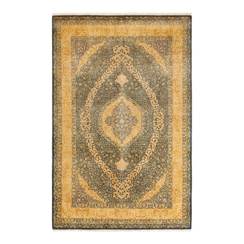 Overton Handknotted Wool Traditional Oriental Brown Area Rug - 6' x 9' - Walnut - 6' x 9'