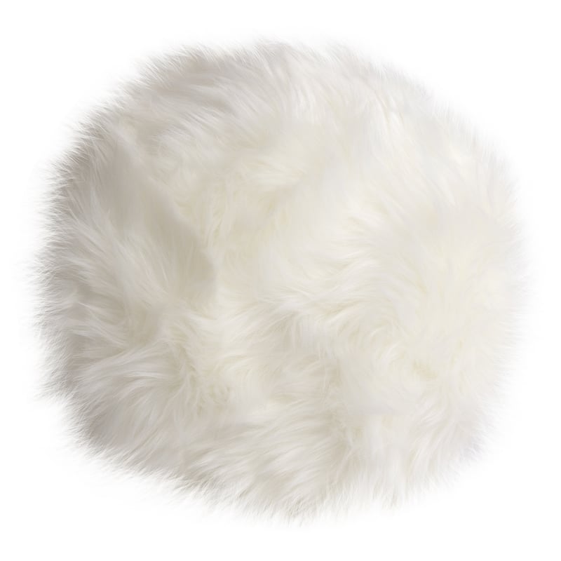 Edinburgh White Faux Fur Accent Pillow Cushion 16R
