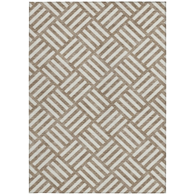 HomeRoots Geometric Transitional Rectangle Outdoor Rug