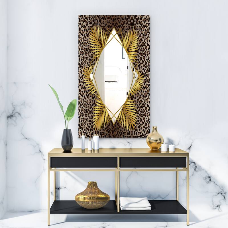 Designart 'Leopard 5' Glam Mirror - Modern Large Printed Wall Mirror