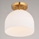 preview thumbnail 11 of 11, VAXCEL Shelby 1-Light 9.25 in. Wide Dome Semi Flush Mount Ceiling Lighting Fixture, Frosted White Opal Glass Shade