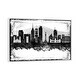 preview thumbnail 8 of 10, iCanvas "Mexico City Black And White Framed Skylines" by WallDecorAddict Framed White - 18x26