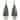 Set of 2 LED Pre-Lit Mini Bottle Brush Pine Christmas Village Trees - 7"