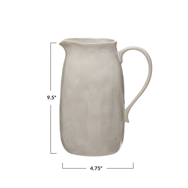 Stoneware Pitcher with Reactive Glaze