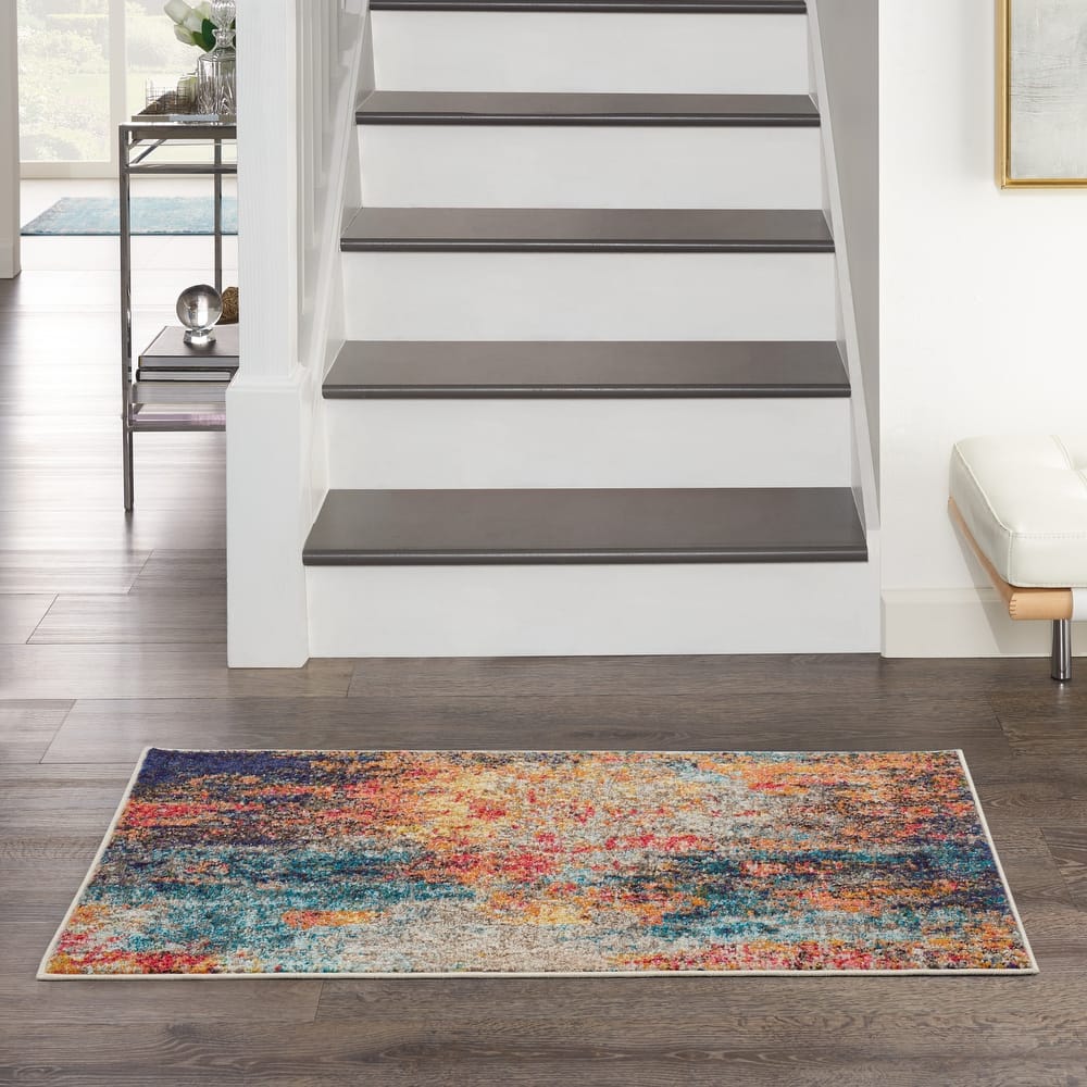 Nourison Celestial Multicolor Abstract Modern Boho Area Rug