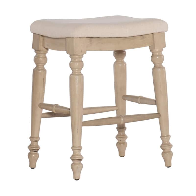 Katy Backless Counter Stool - White Wash