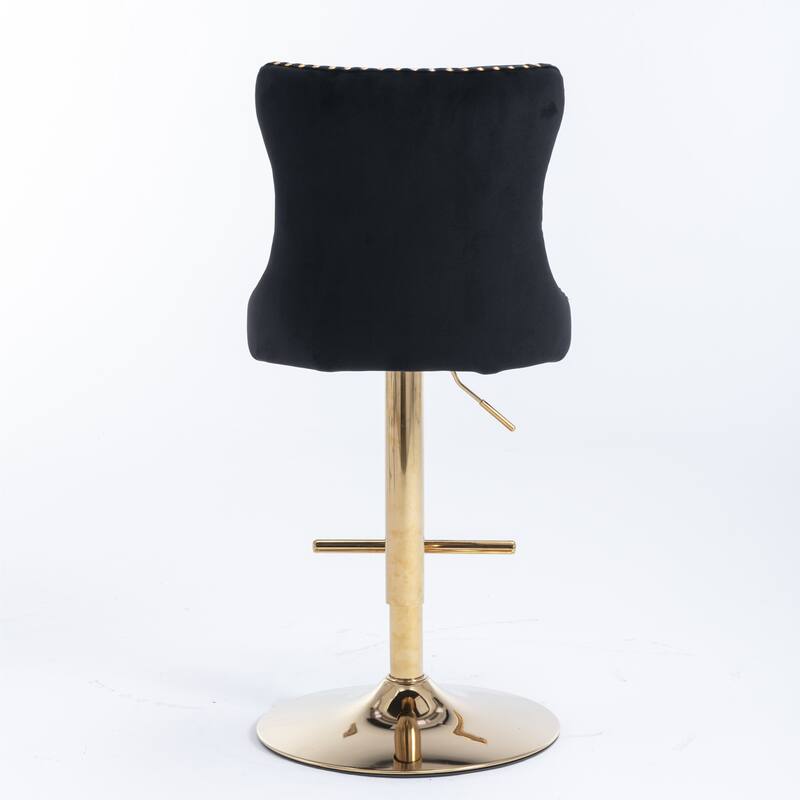 Modern Upholstered Swivel Barstools with Adjusatble Seat Height,Set of 2