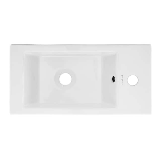 Voltaire 19.5 x 10 Rectangular Ceramic Wall Hung Sink with Right Side Faucet Mount