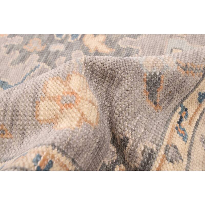 ECARPETGALLERY Hand-knotted Modern Oushak Grey Wool Rug - 6'1 x 9'0