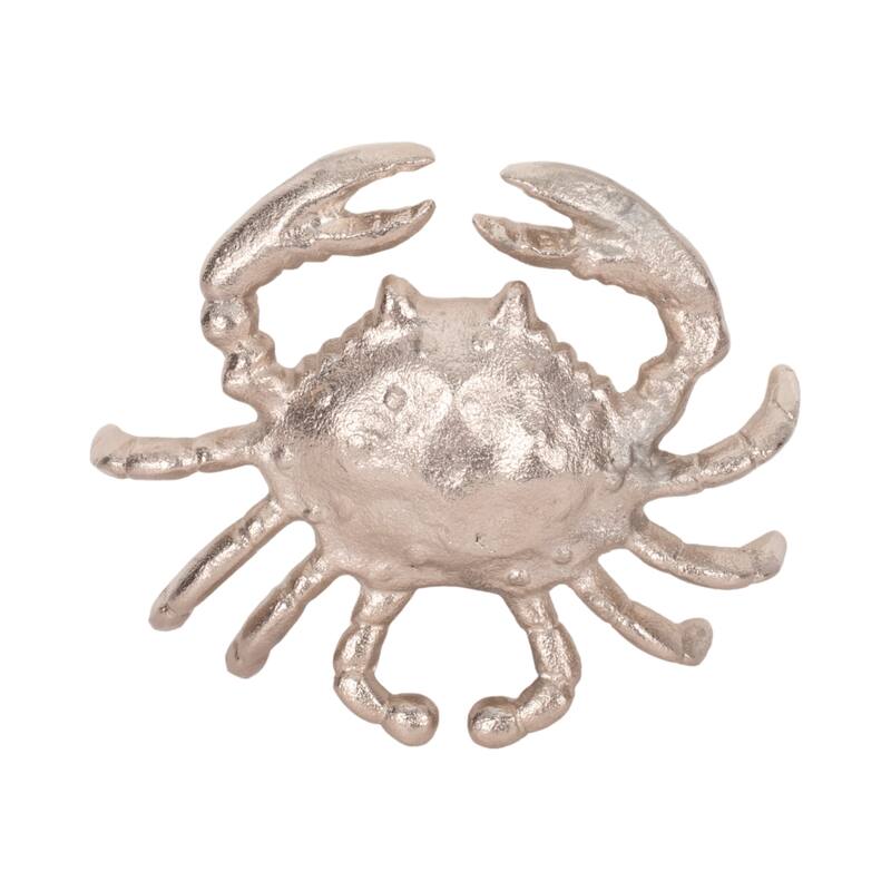 Sagebrook Home 7" Metal Contemporary Decorative Coastal Beach Ocean Crab Statue Table Decor