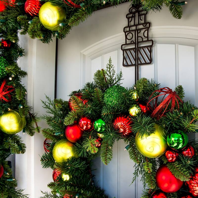 9 ft. Artificial Christmas Garland with Lights - Festive Holiday - Green