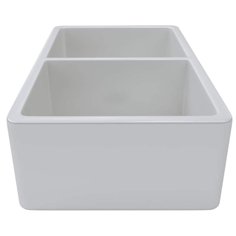 Fine Fixtures Fireclay Apron 32.5-inch White Double Kitchen Sink