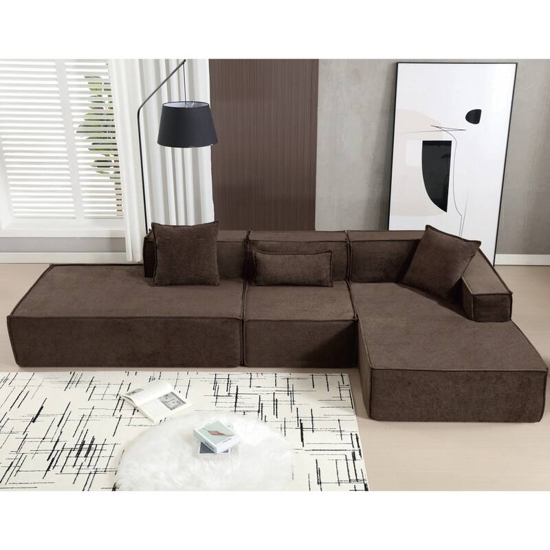 3-Seat Modern Modular Combination Free Installation L-Shaped Sofa Set