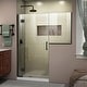 preview thumbnail 3 of 23, DreamLine Unidoor-X 66-66 1/2 in. W x 72 in. H Frameless Hinged Shower Door - 66" - 66.5" Satin Black Finish