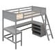 preview thumbnail 20 of 50, Modern Twin Size Wooden Loft Bed With Shelves and Desk,Solid Construction