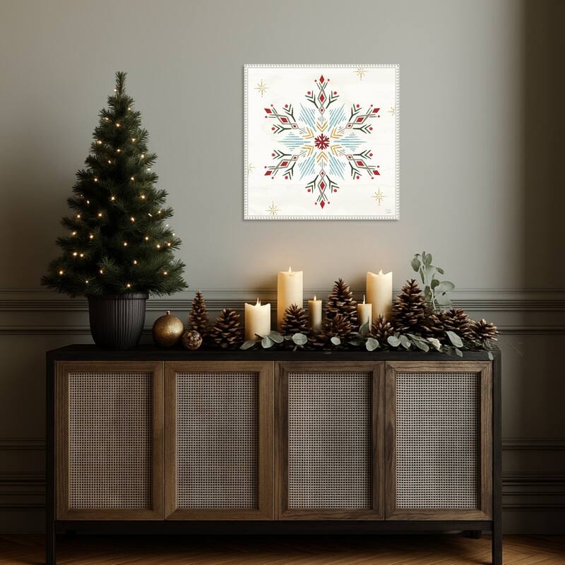 Winter Moment XII by Dina June (22 x 22 in.), Framed Canvas Wall Art Print - Sylvie Beaded White