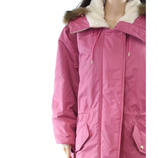 Shop J Crew Womens Jacket Coat Pink Size Xxl Winter Parka Faux