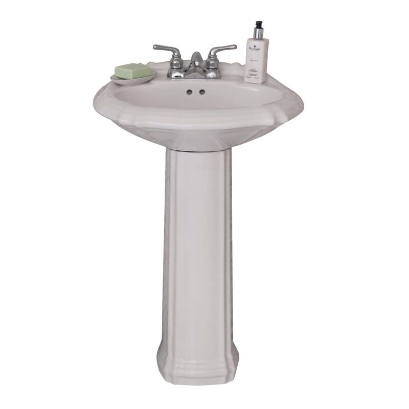 Fine Fixtures Ceramic 22-inch White Pedestal Sink - 22"