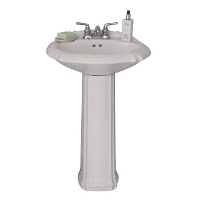 Fine Fixtures Ceramic 22-inch White Pedestal Sink - 22"