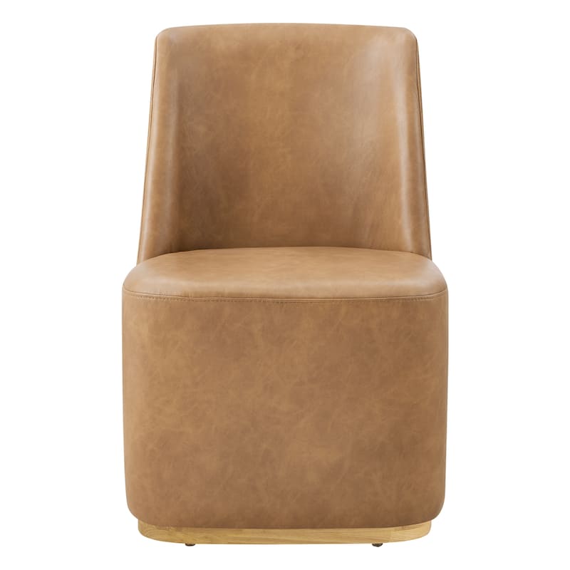 Brian Modern Dining Chairs with Casters&Wood Base Set of 2