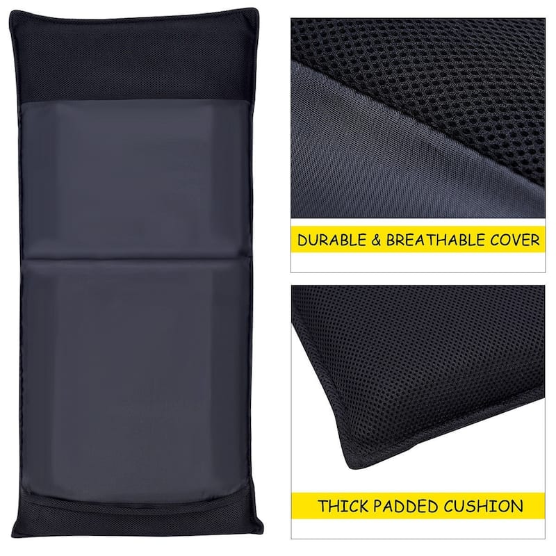 Adjustable 6-Position Floor Chair Folding Lazy Man Sofa Chair-Black - 39.5"L x 18"W x 3"H