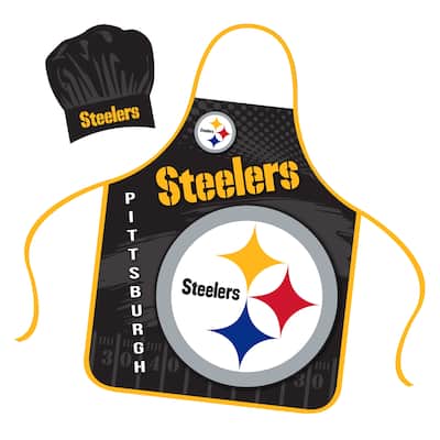 NFL Apron & Chef Hat Set, with Large Team Logo - Pittsburgh Steelers - 31" x 25"