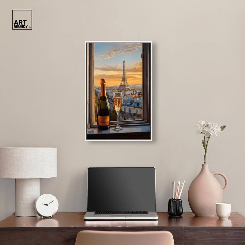 Classy Drink in Paris Canvas by Art Remedy