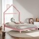 preview thumbnail 20 of 34, Full Size Kids Bed Wood Platform Bed with House-shaped Headboard , Gray