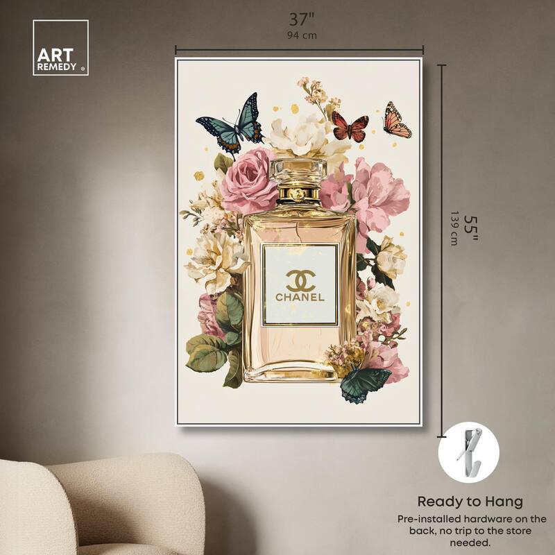 Glam Bloom Butterfly Perfume Canvas by Art Remedy