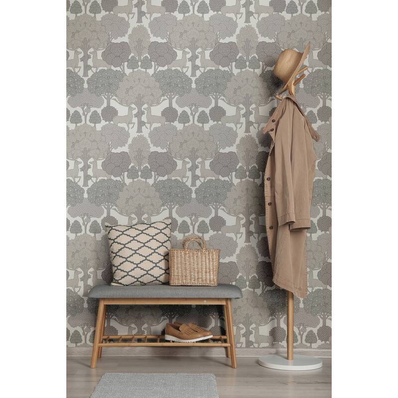 Forest of Arden Grey Deer Wallpaper
