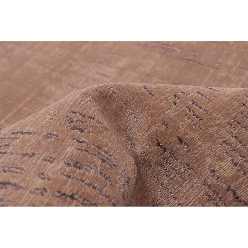 ECARPETGALLERY Hand Loomed Loreto Brown Wool Rug - 5'7 x 7'10