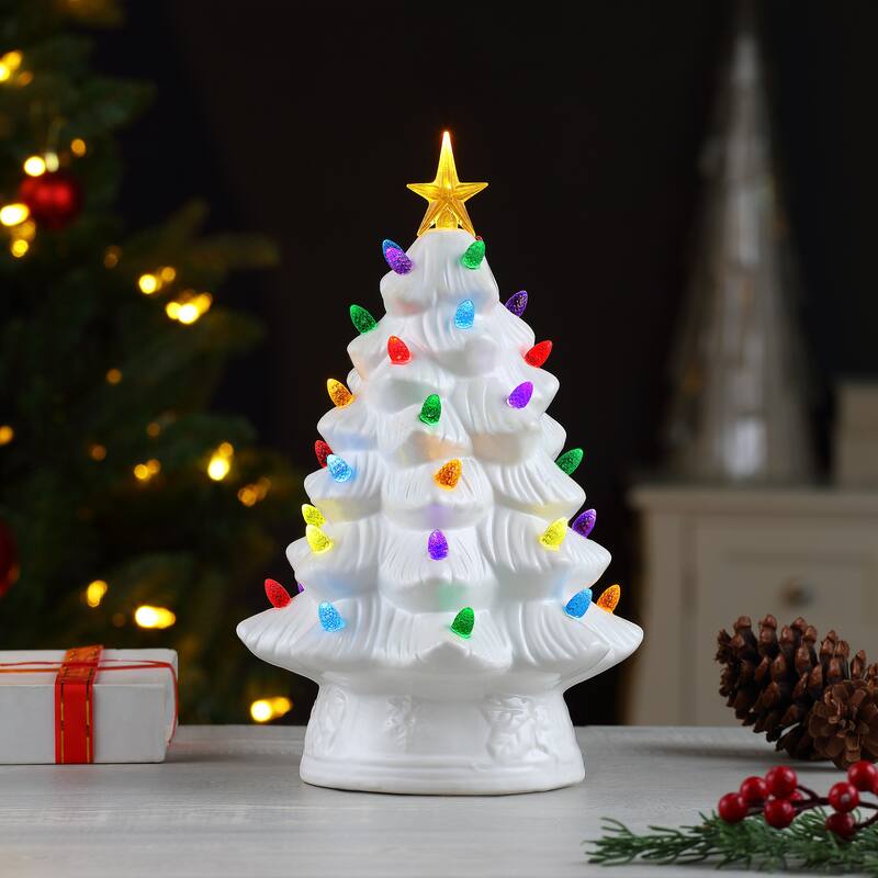 12" Nostalgic Ceramic Tree - White