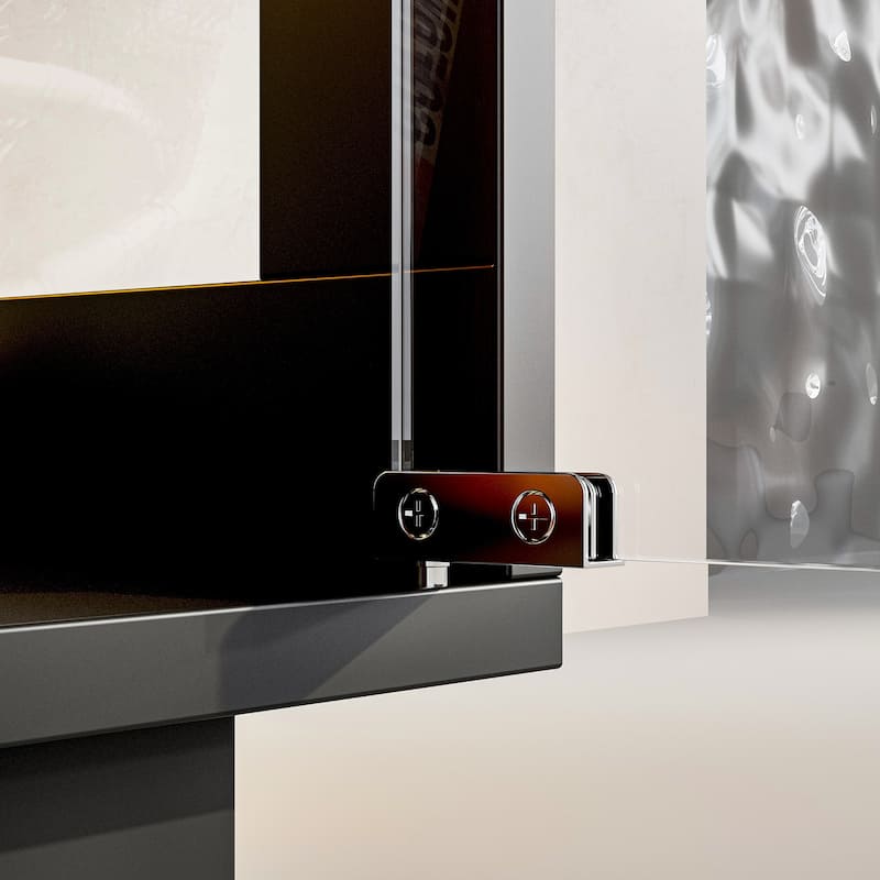 Modern Black Fireplace TV Stand Combo,Remote Fireplace Heater,2 Drawers,Light Strip & USB