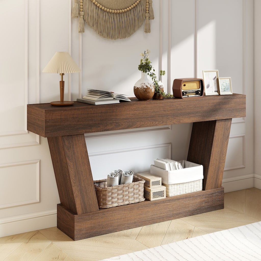 HOMCOM 63 Inch Vintage Entryway Table, Narrow Console Tables For Entryway,for Living Room, Hallway