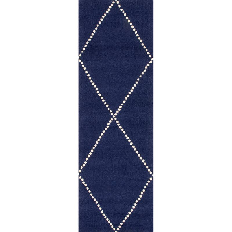 Nuloom Handmade Dotted Trellis Wool Kids Nursery Rug