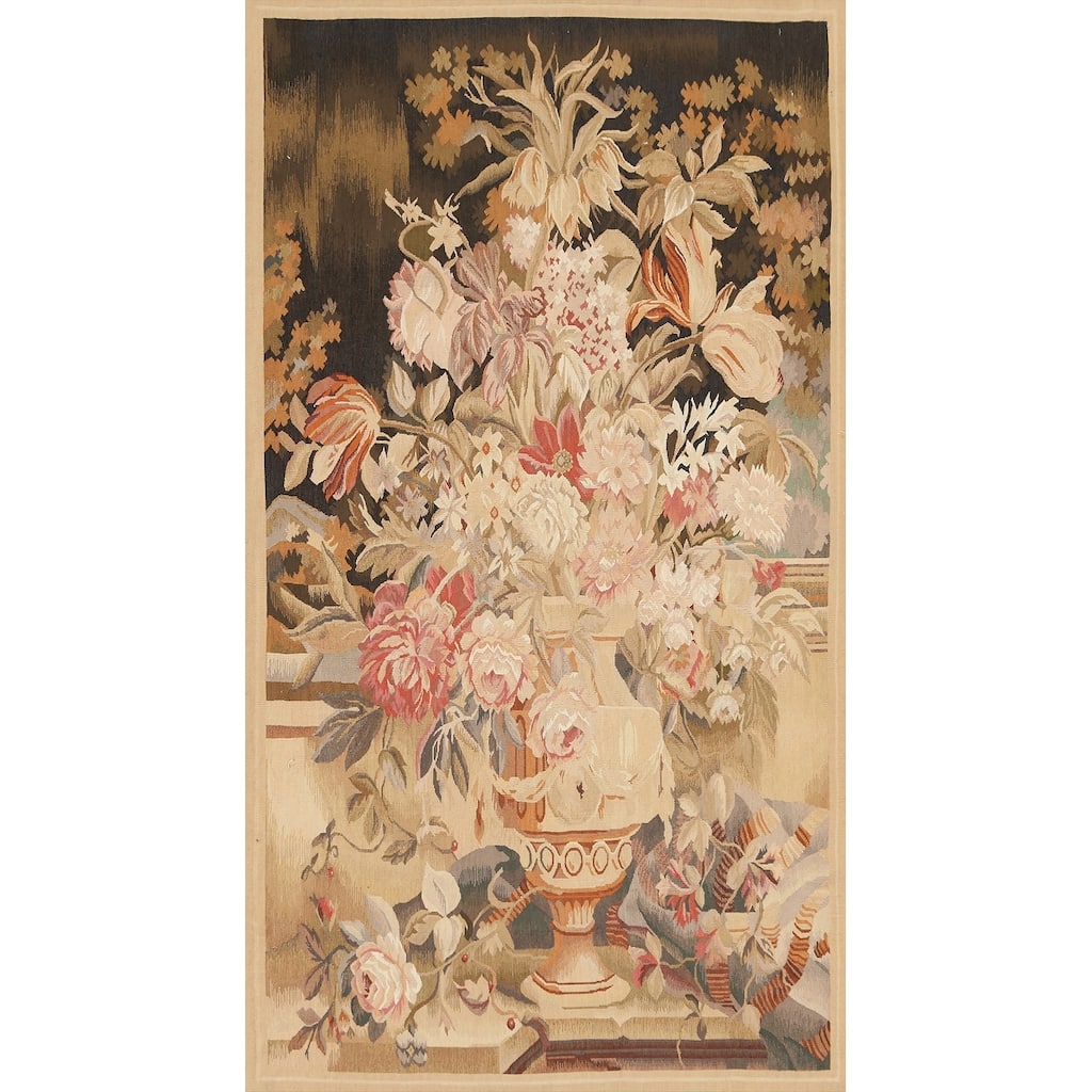 Flat-weave Pictorial Tapestries French Oriental Area Rug Wool Carpet - 3'0" x 5'2"