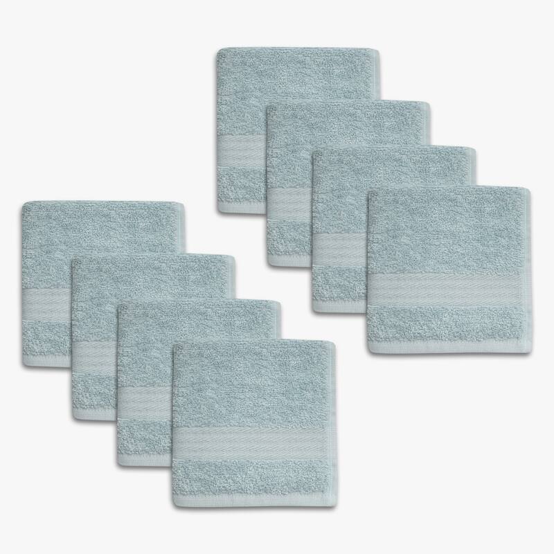 True Classic Towels - 8 Washcloths - Light Blue