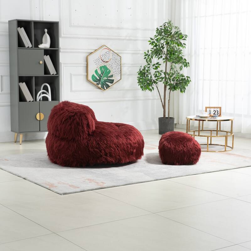 Bean Bag Chair,Floor Sofa with Handle,Accent Sofa Chair with Ottoman for Gaming Reading Relaxing